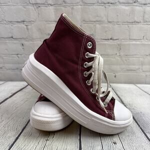 Converse Women Sz 8 Chuck Taylor All Star Move Hi Platform Red Sneakers Shoes